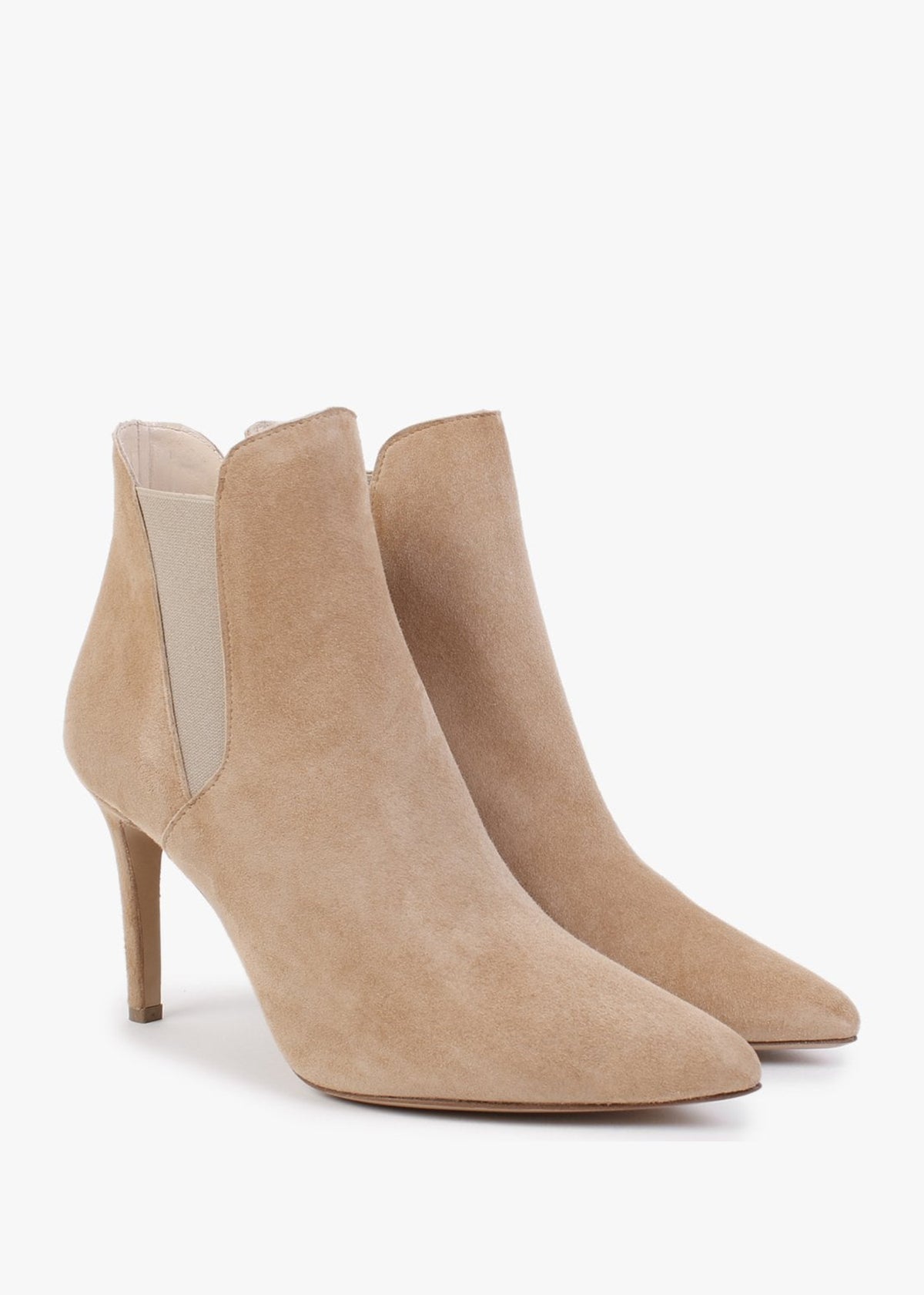 Adril Light Beige Suede Ankle Boots