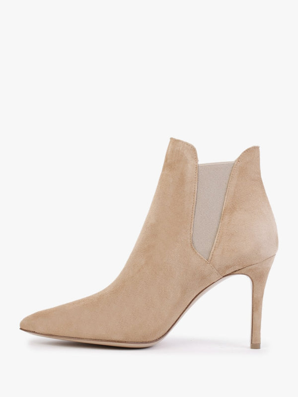 Adril Light Beige Suede Ankle Boots