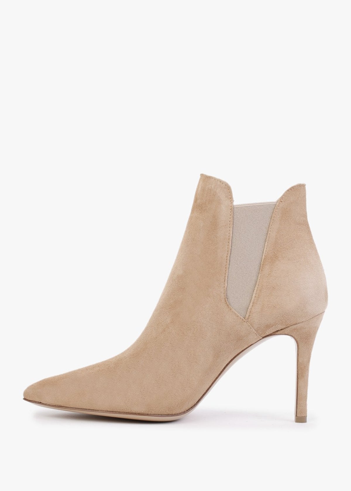 Adril Light Beige Suede Ankle Boots