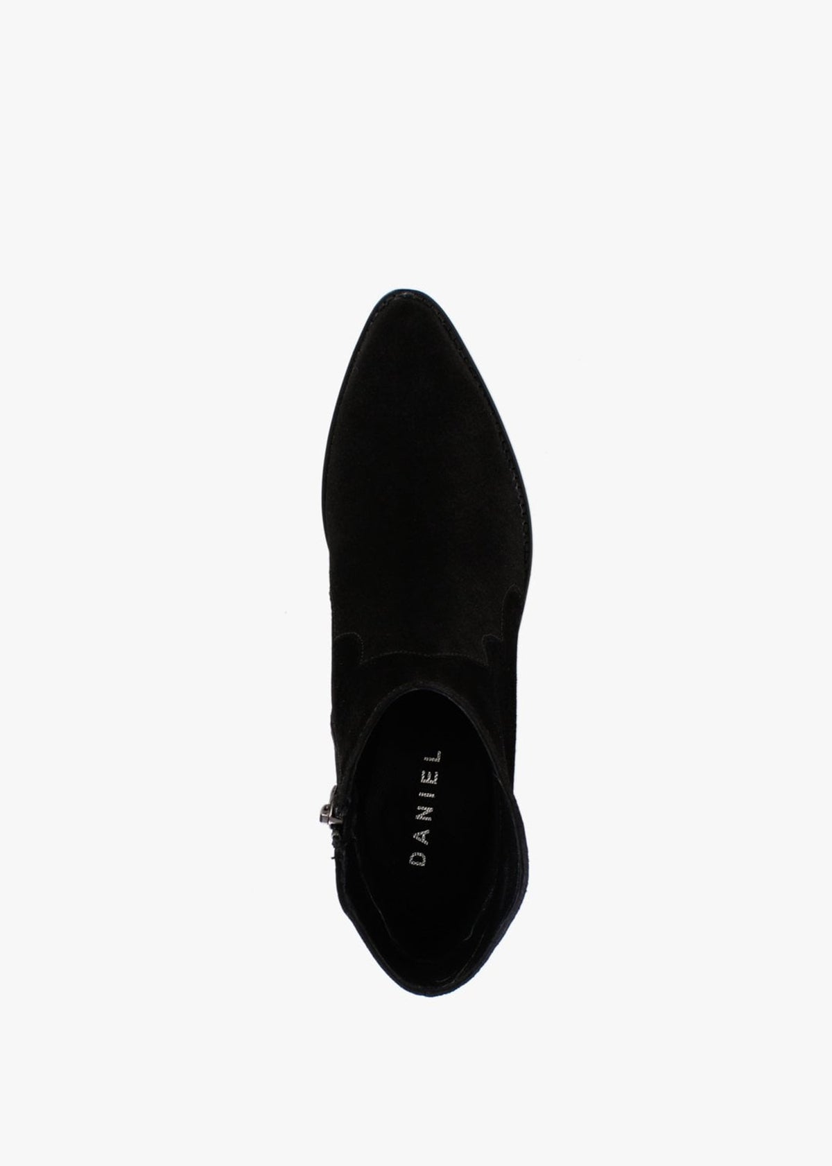 Becks Black Suede Western Ankle Boots