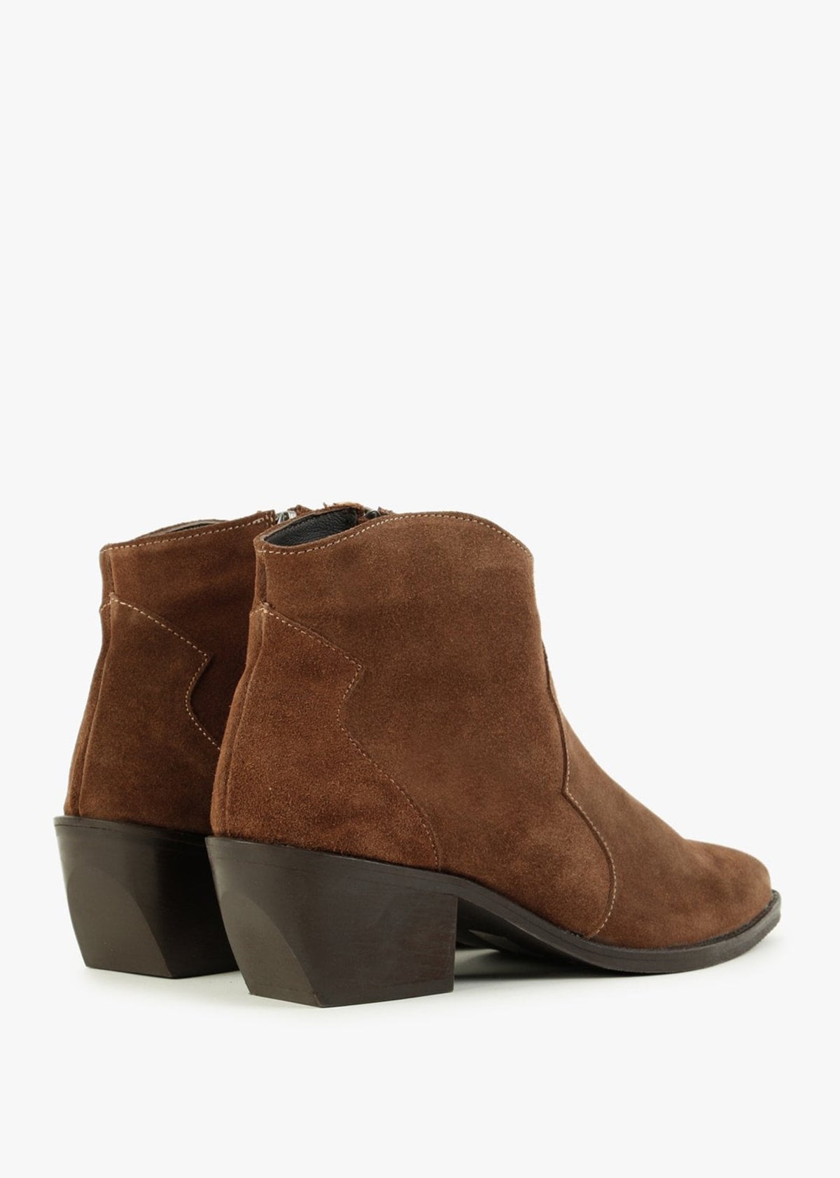 Becks Tan Suede Western Ankle Boots