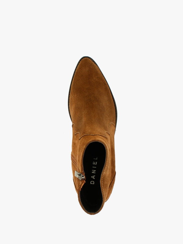 Becks Tan Suede Western Ankle Boots