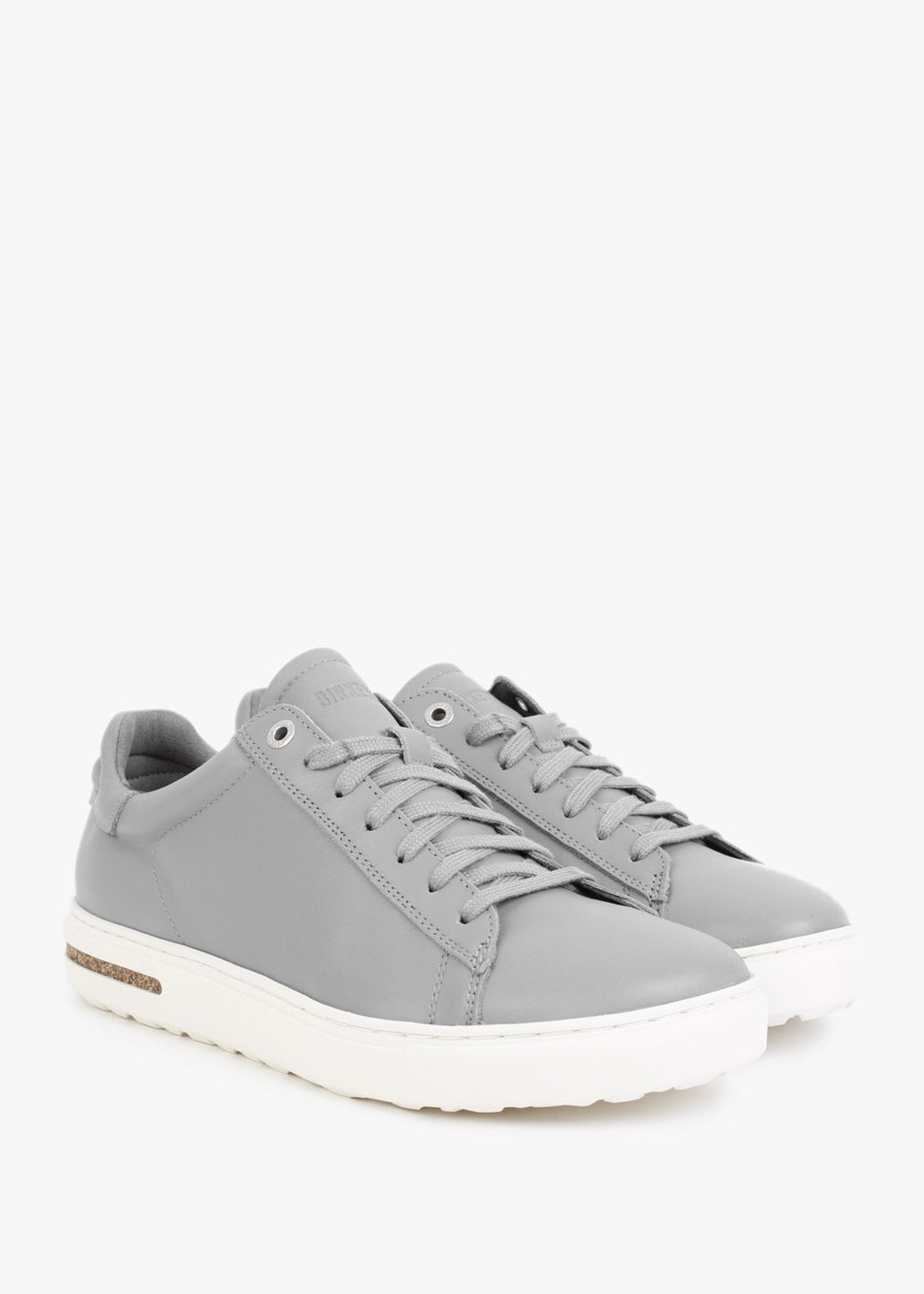 Bend Low Grey Leather Trainers