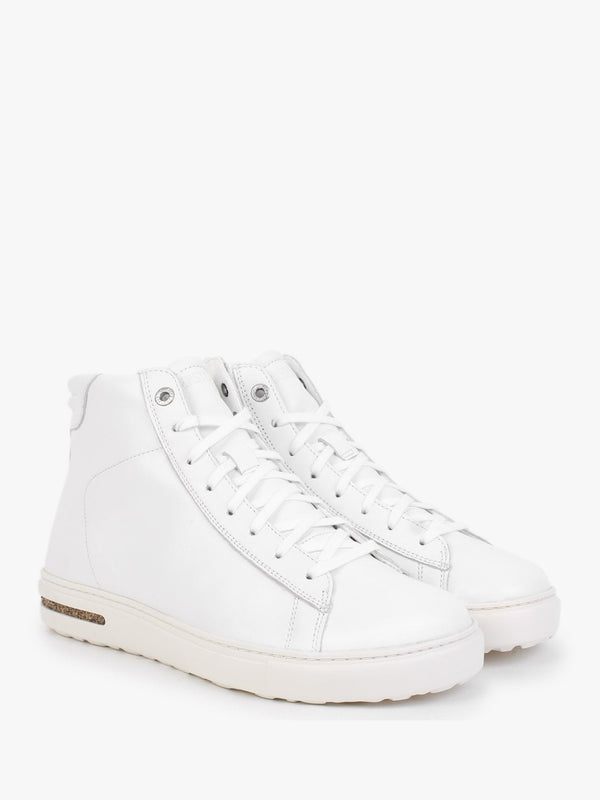 Bend White Leather Mid Top Trainers