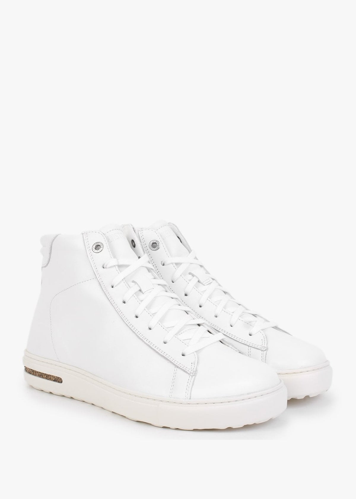Bend White Leather Mid Top Trainers