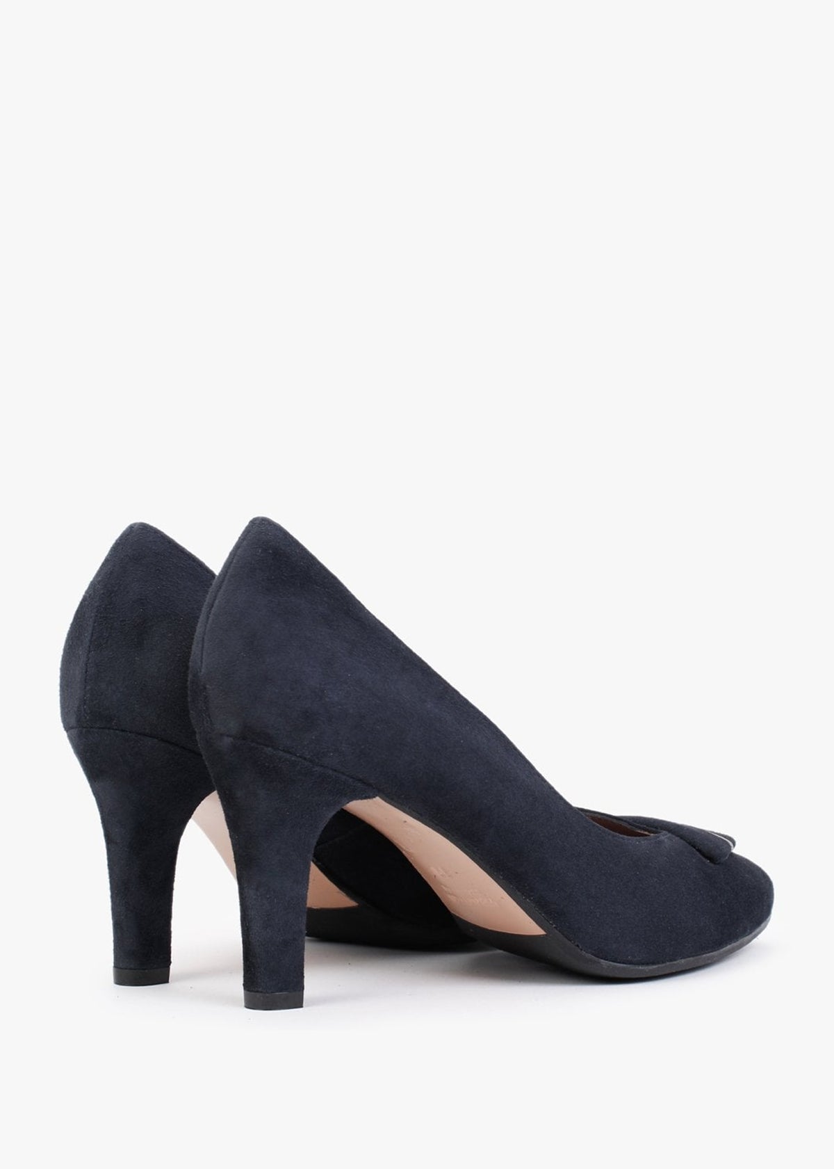 Courtie Navy Suede Mid Heel Court Shoes