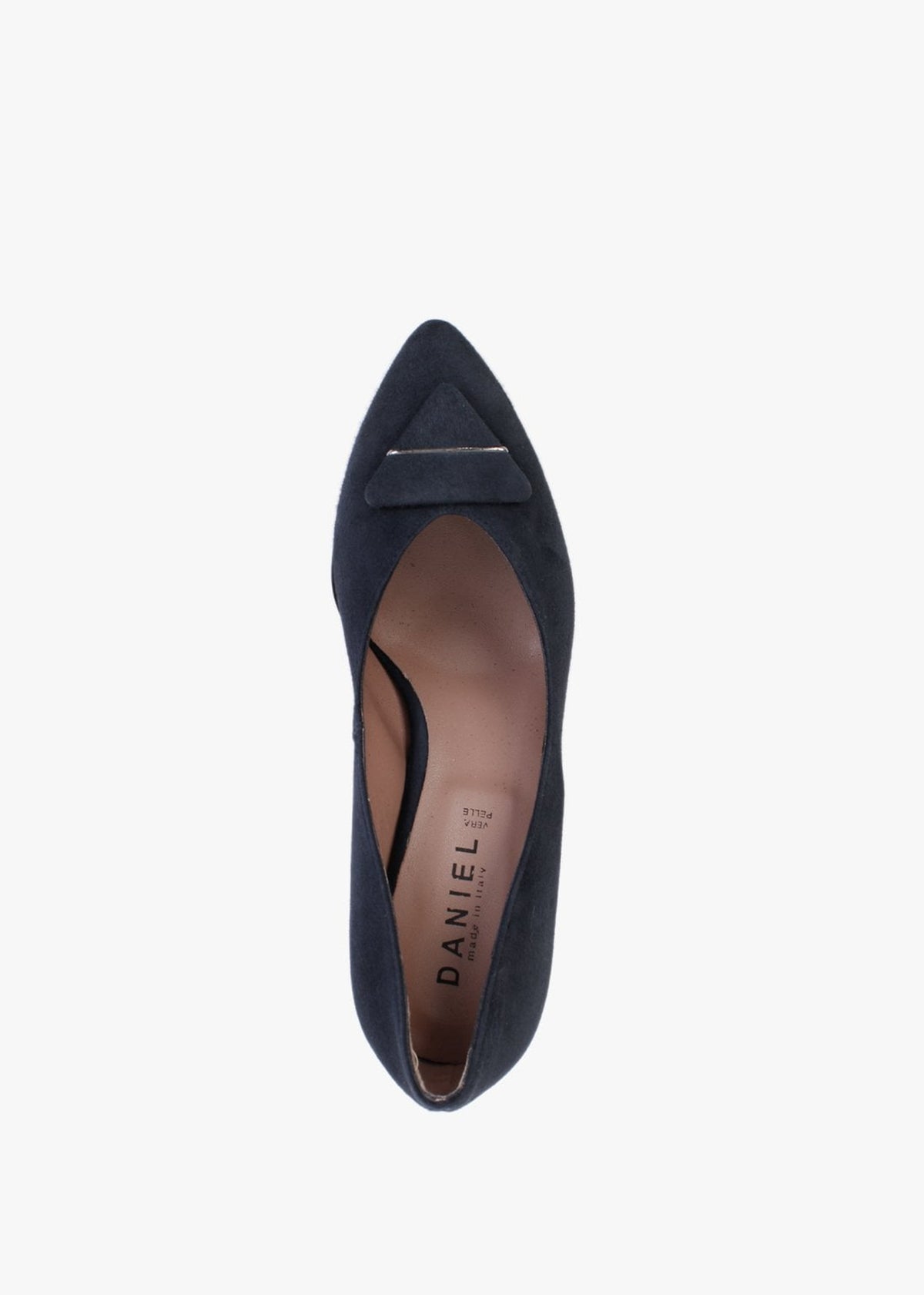 Courtie Navy Suede Mid Heel Court Shoes