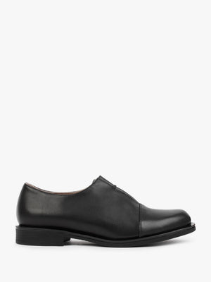 Crystie Black Leather Embellished Oxford Shoes