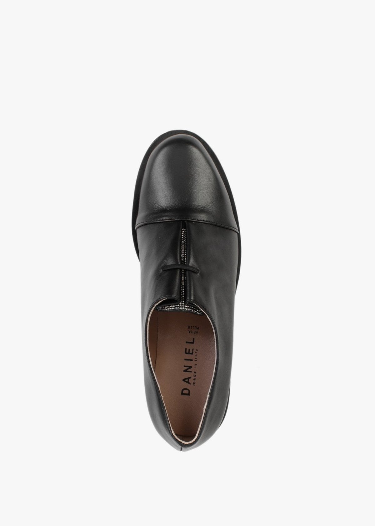 Crystie Black Leather Embellished Oxford Shoes