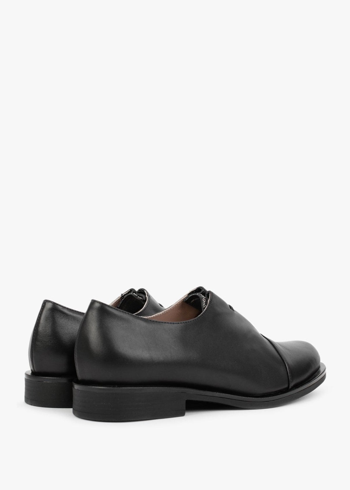 Crystie Black Leather Embellished Oxford Shoes