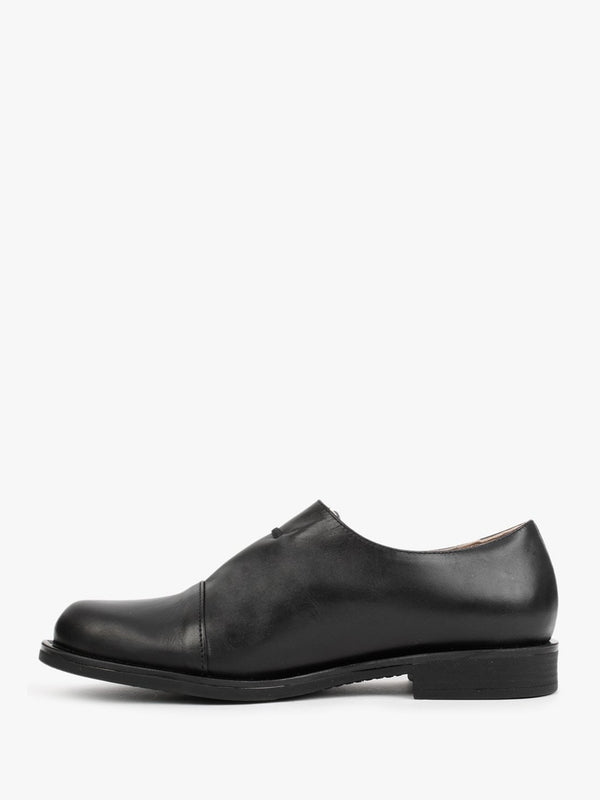 Crystie Black Leather Embellished Oxford Shoes
