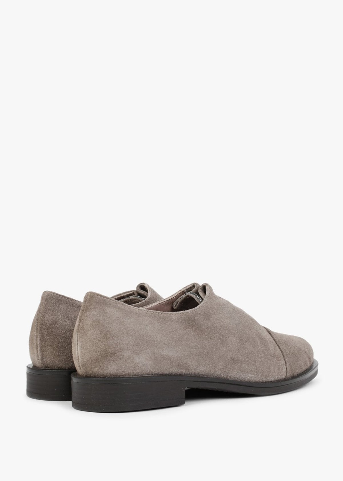 Crystie Taupe Suede Embellished Oxford Shoes