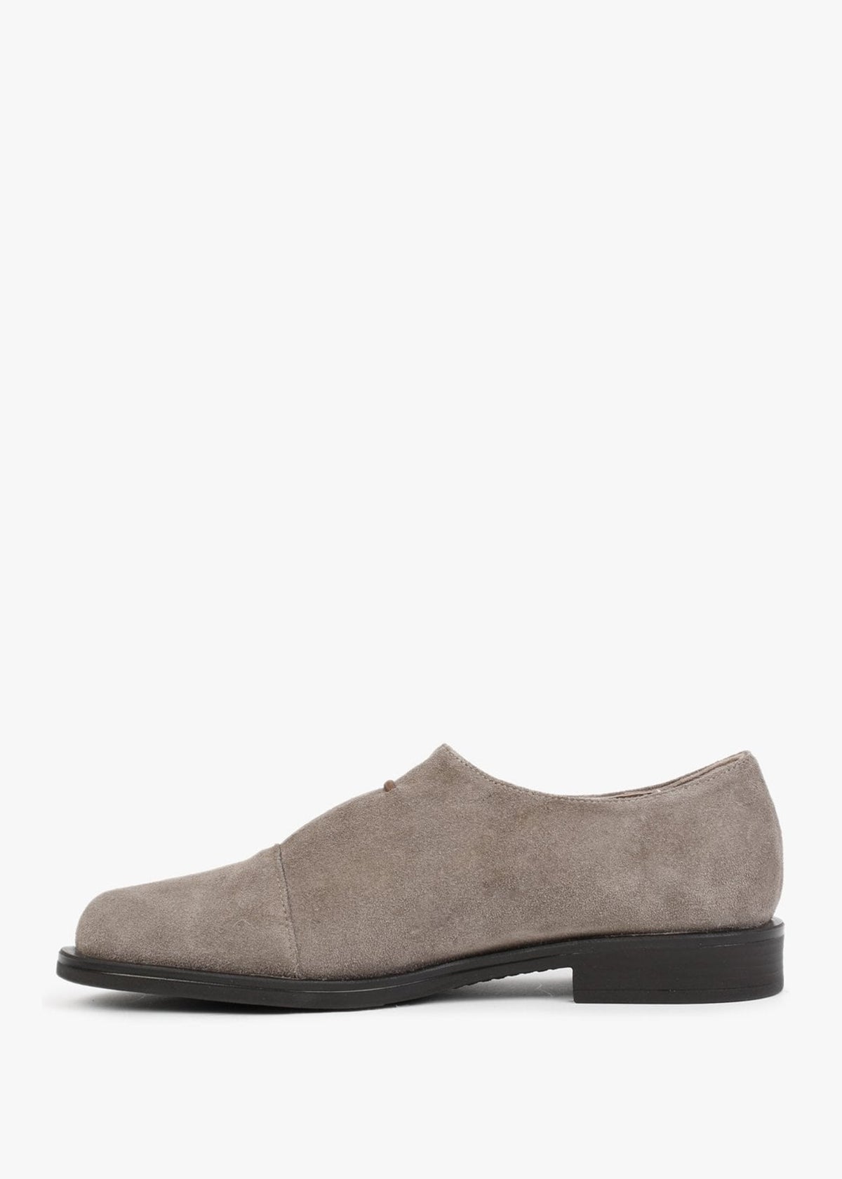Crystie Taupe Suede Embellished Oxford Shoes