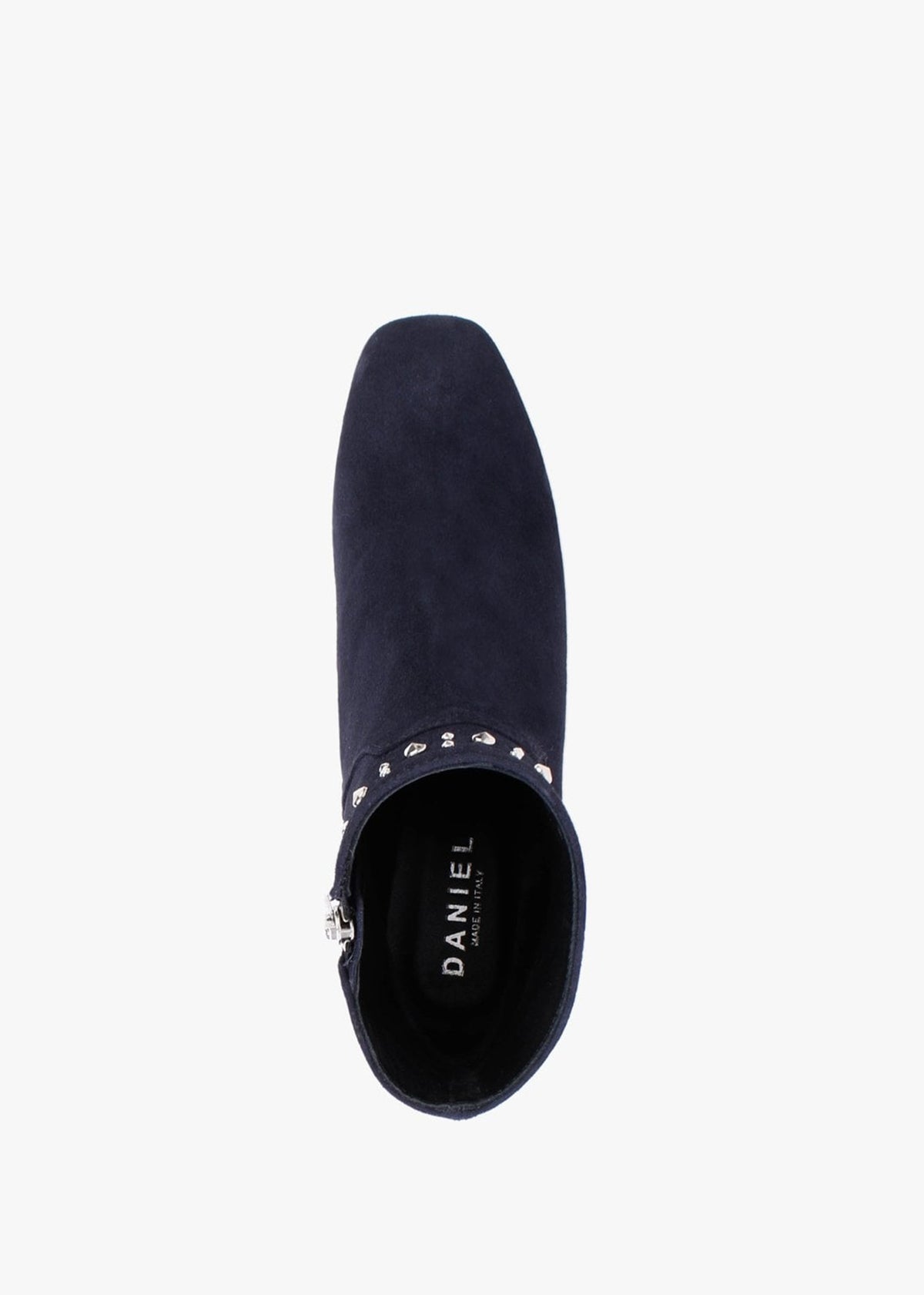 Evacrystal Navy Suede Embellished Ankle Boots