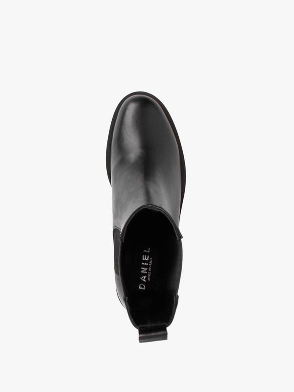 Evagreta Black Leather Studded Tall Chelsea Boots