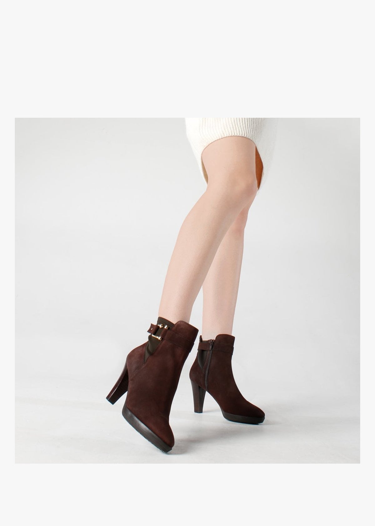 Joyfully Brown Suede Heeled Ankle Boots