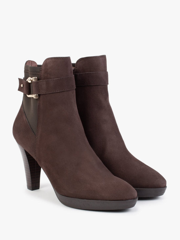 Joyfully Brown Suede Heeled Ankle Boots