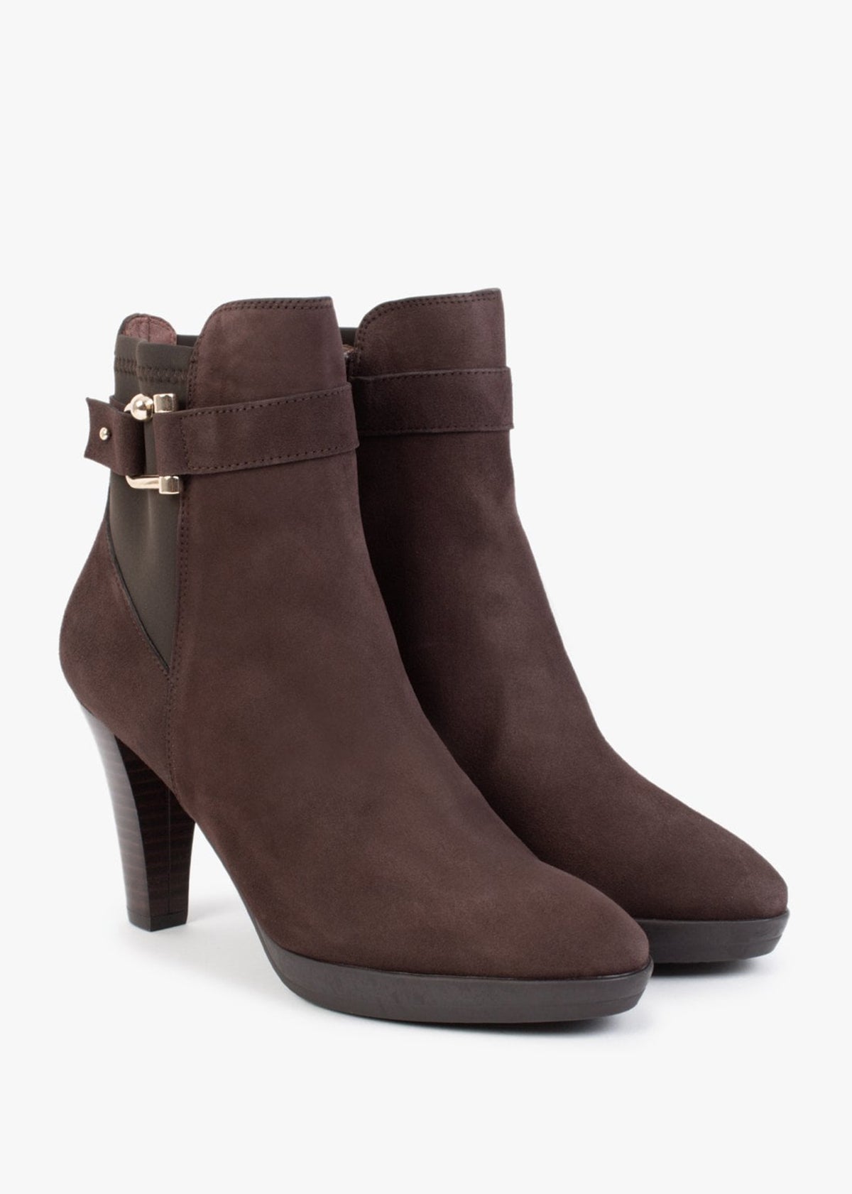 Joyfully Brown Suede Heeled Ankle Boots