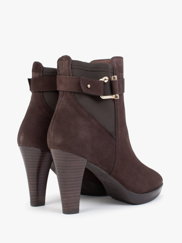 Joyfully Brown Suede Heeled Ankle Boots