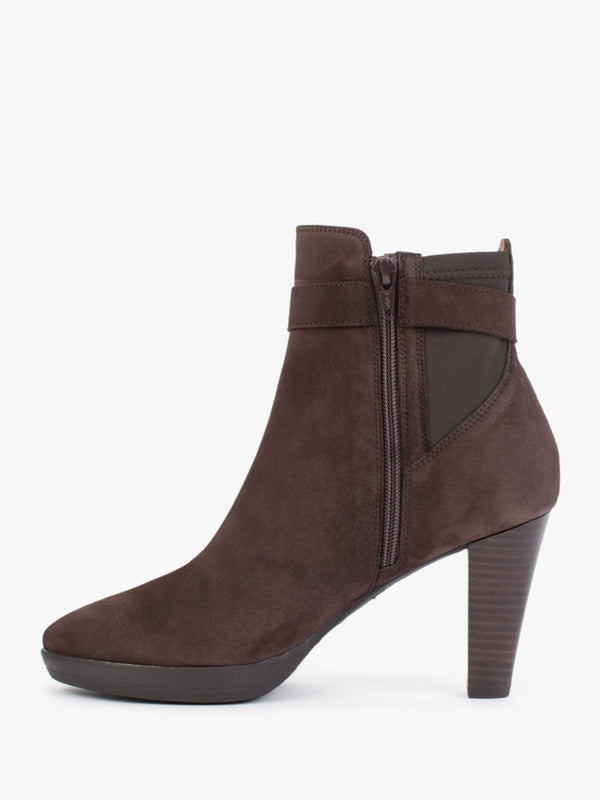 Joyfully Brown Suede Heeled Ankle Boots