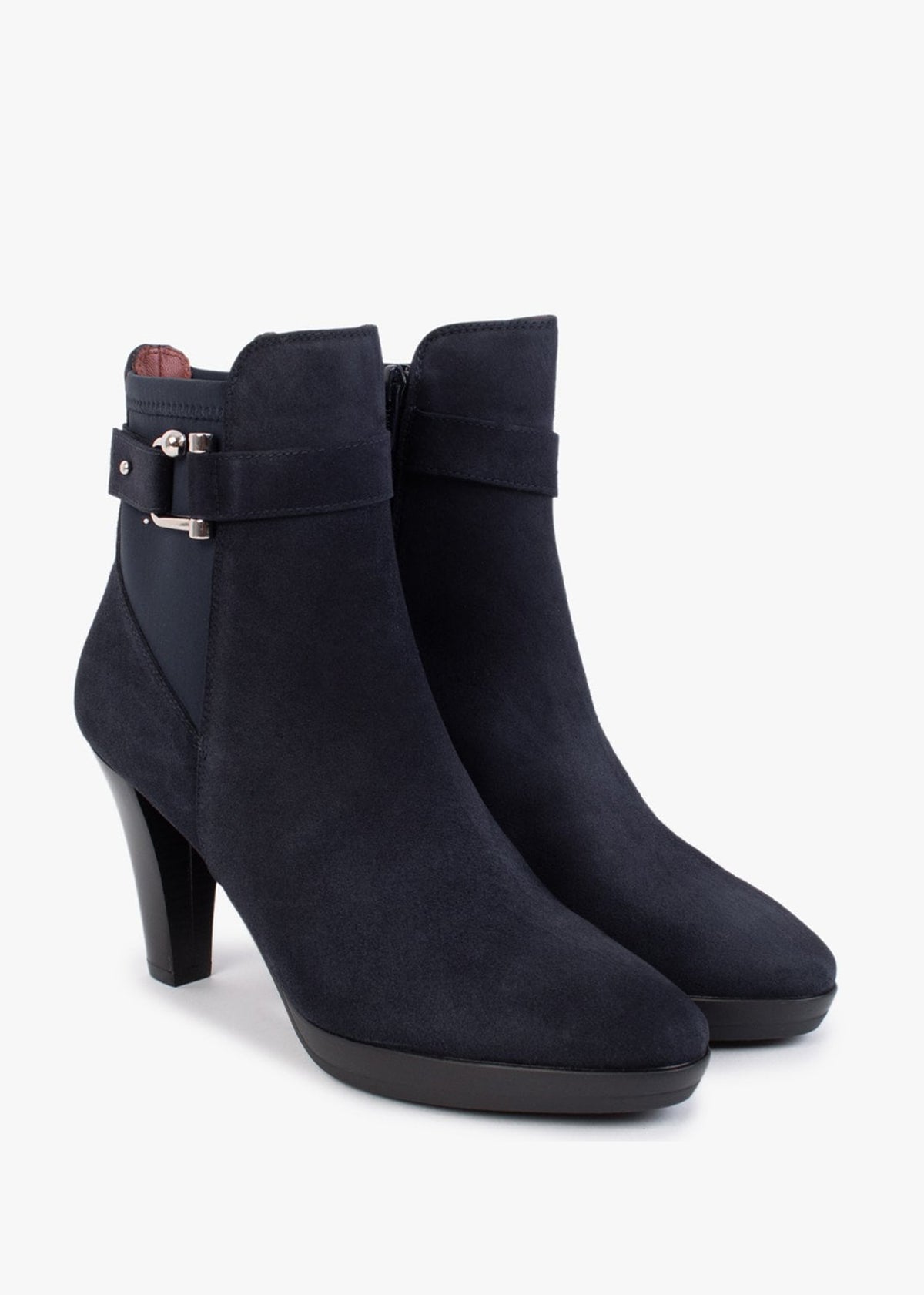 Joyfully Blue Suede Heeled Ankle Boots