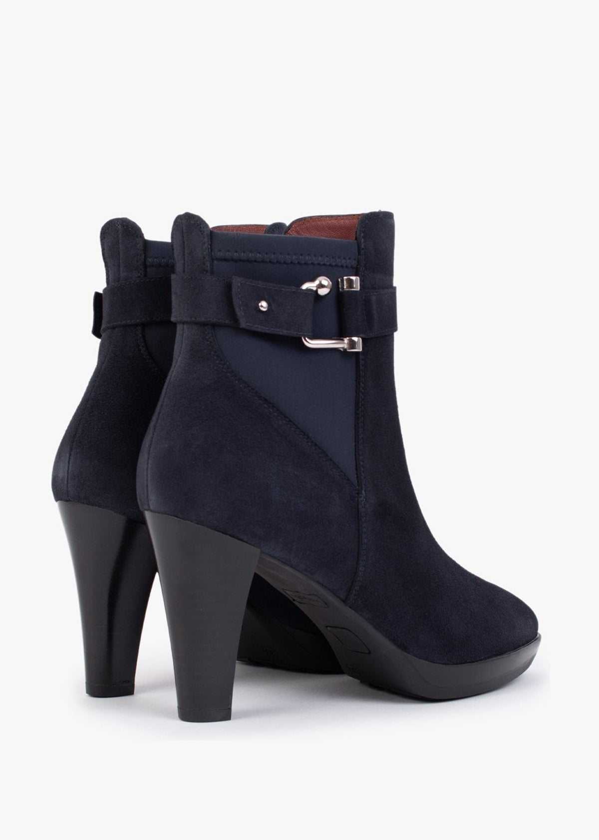 Joyfully Blue Suede Heeled Ankle Boots