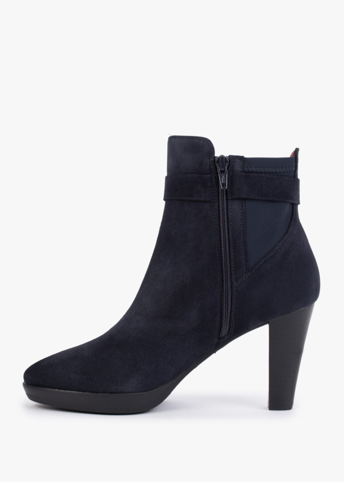 Joyfully Blue Suede Heeled Ankle Boots