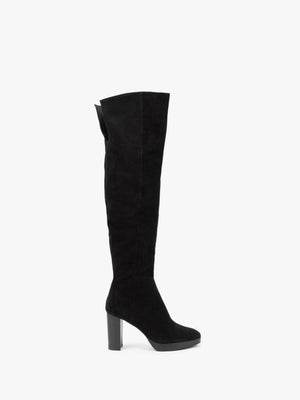 Lorplat Black Suede Over The Knee Boots