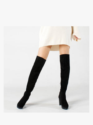Lorplat Black Suede Over The Knee Boots