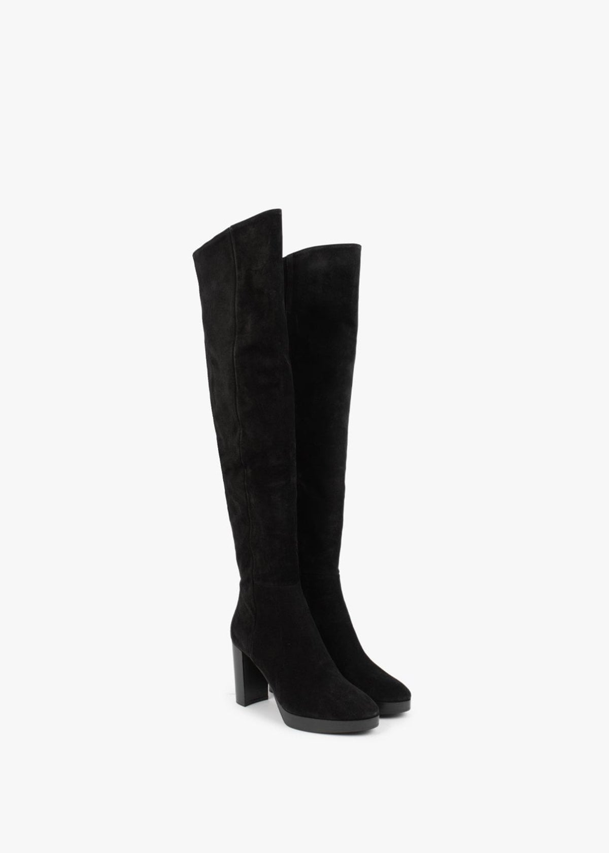 Lorplat Black Suede Over The Knee Boots