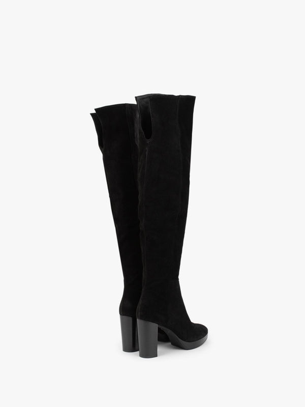 Lorplat Black Suede Over The Knee Boots