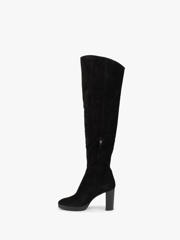 Lorplat Black Suede Over The Knee Boots