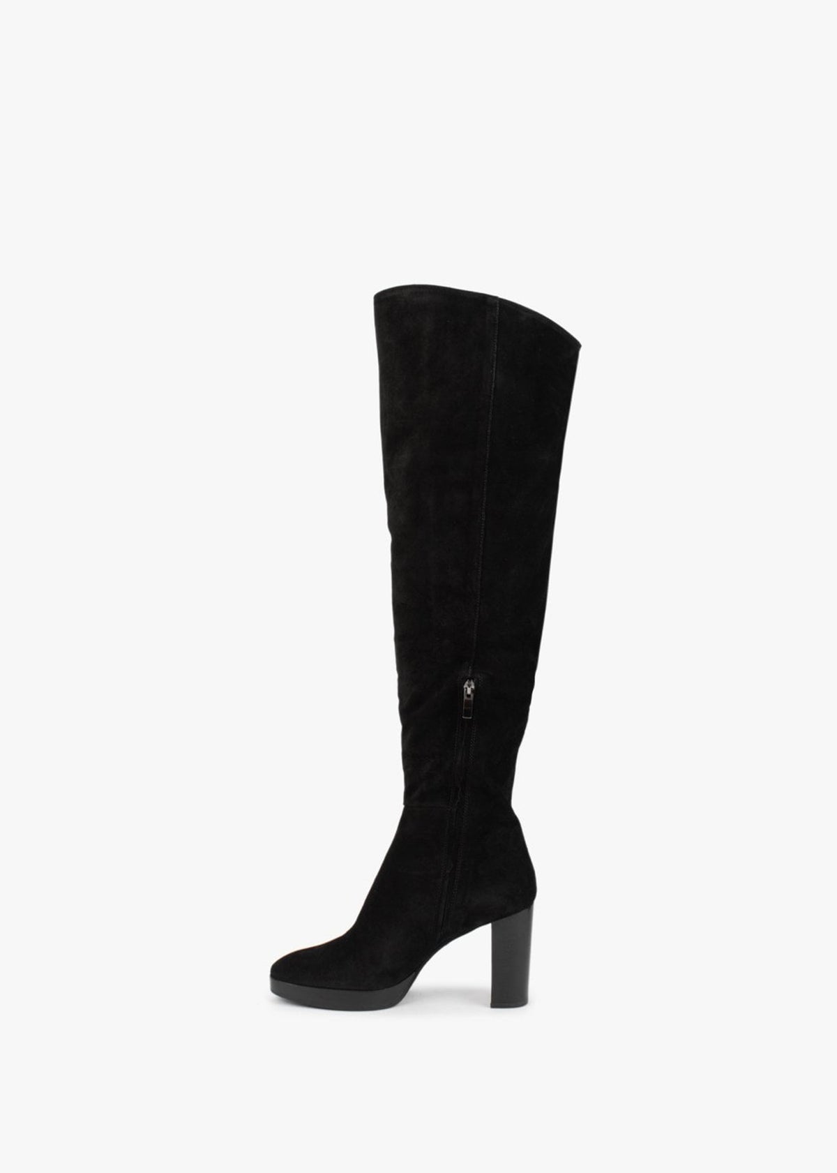 Lorplat Black Suede Over The Knee Boots