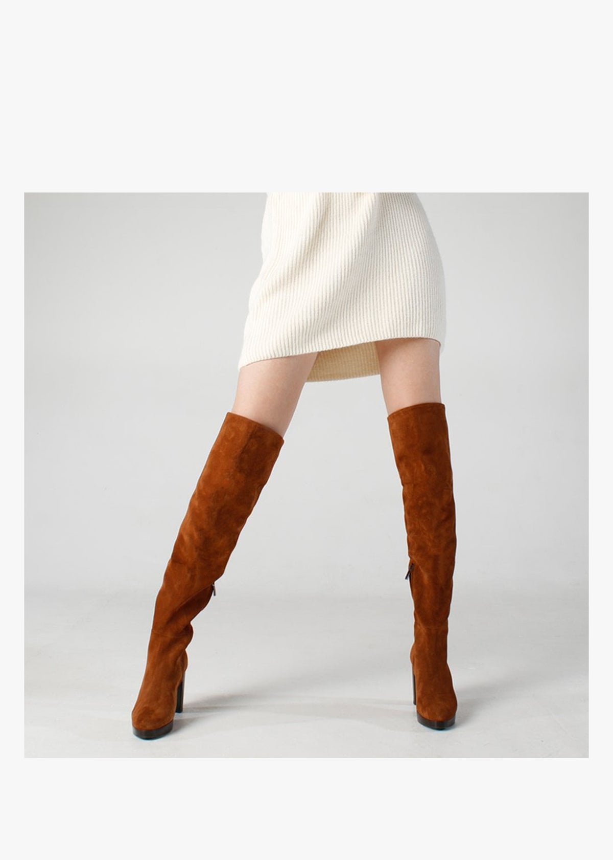 Lorplat Tan Suede Over The Knee Boots
