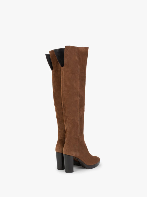 Lorplat Tan Suede Over The Knee Boots