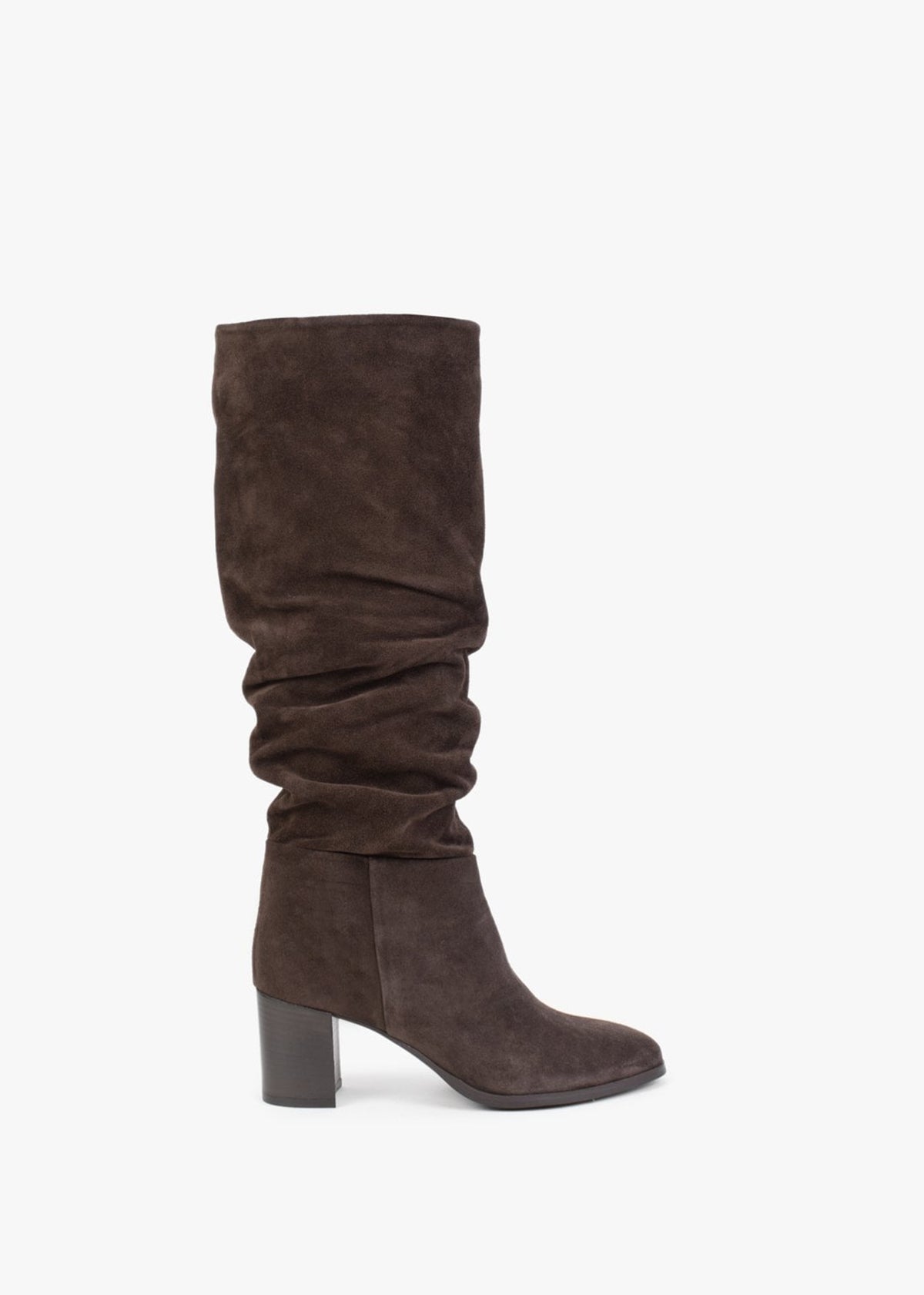 Lowlorna Brown Suede Block Heel Knee Boots
