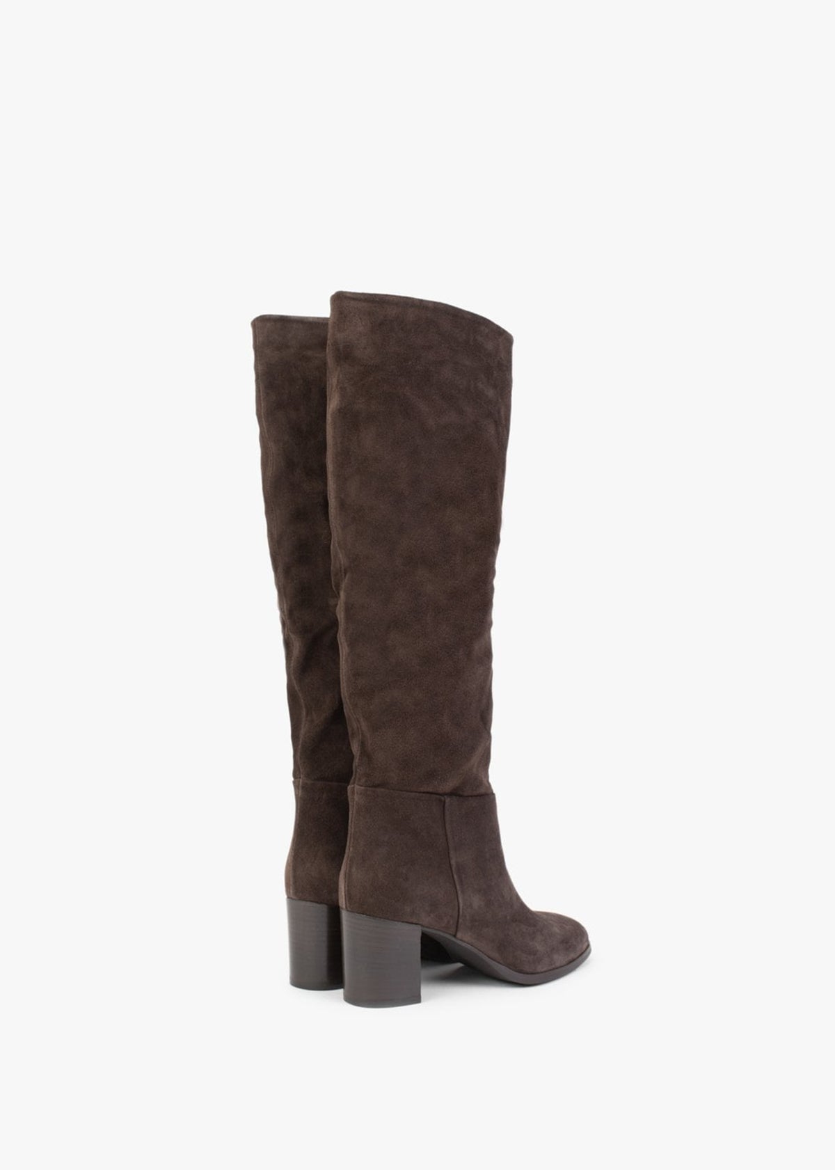 Lowlorna Brown Suede Block Heel Knee Boots