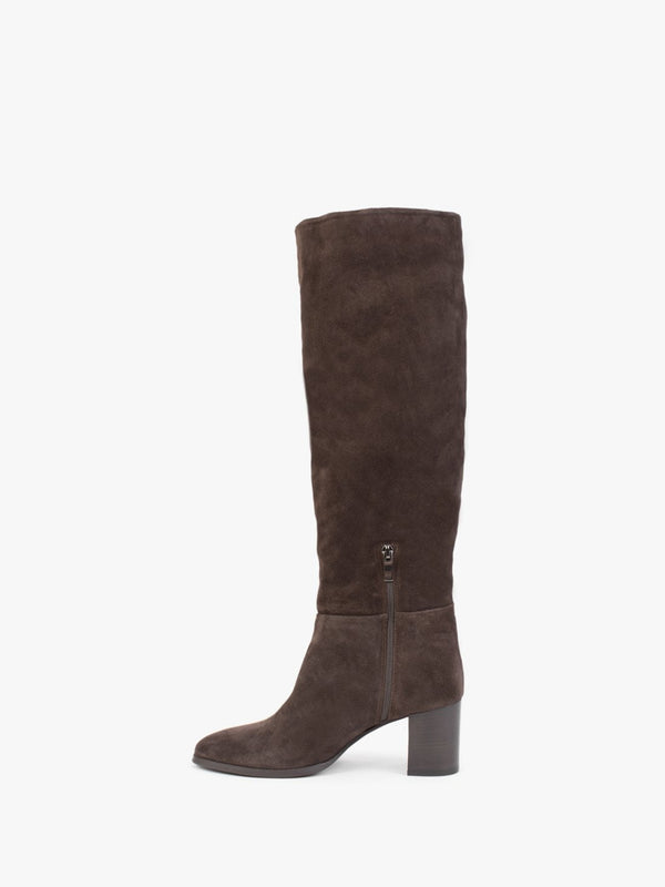 Lowlorna Brown Suede Block Heel Knee Boots