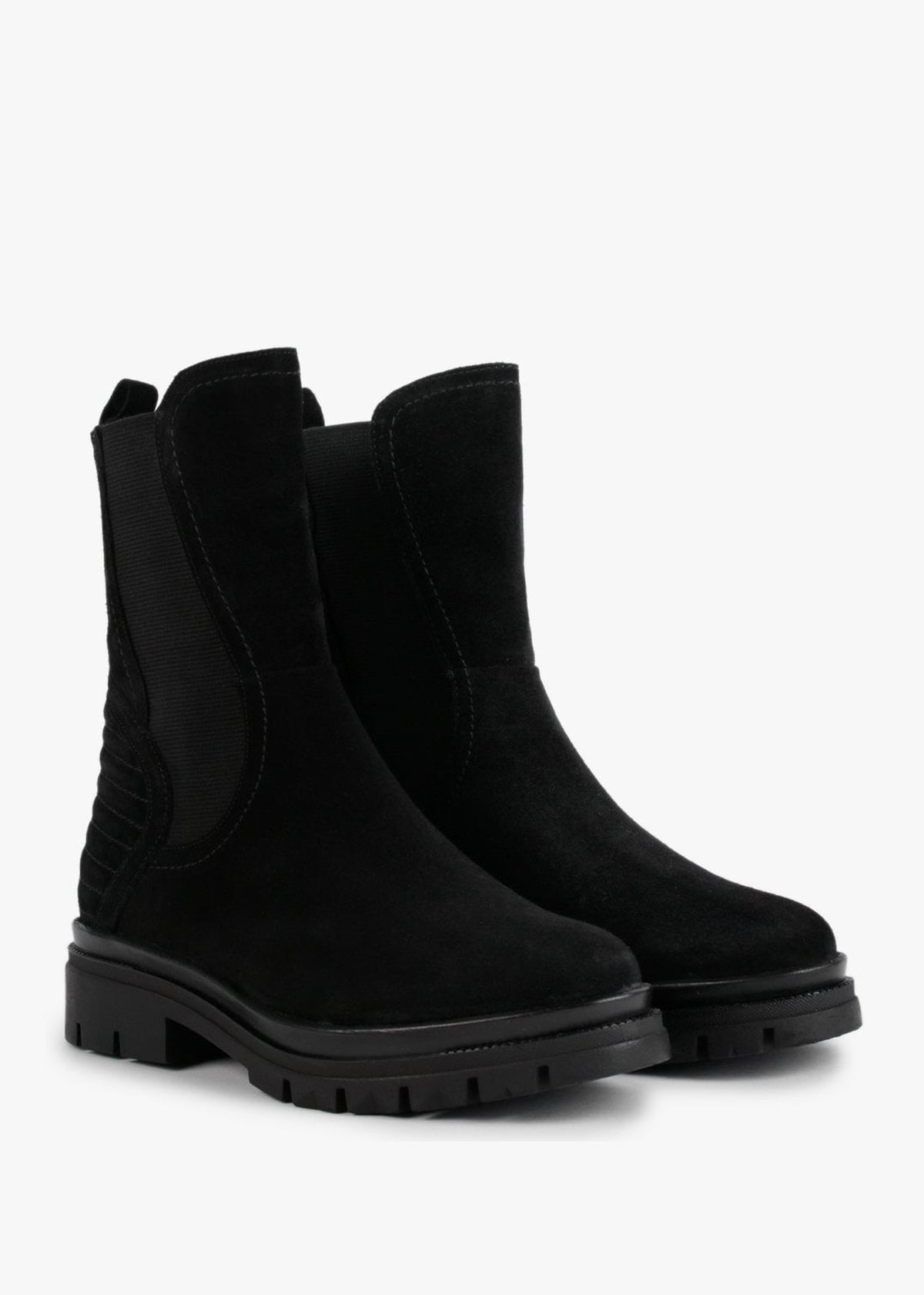 Sana Black Suede High Shaft Chelsea Boots