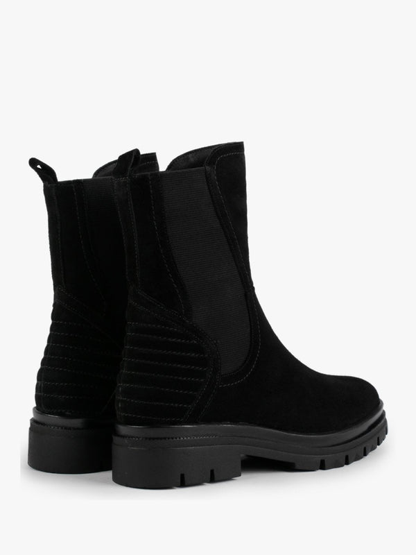 Sana Black Suede High Shaft Chelsea Boots