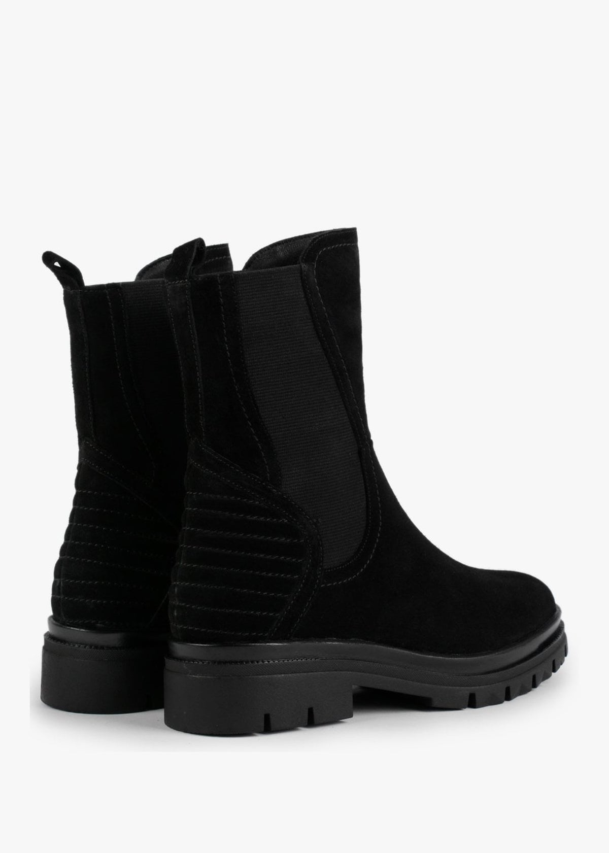 Sana Black Suede High Shaft Chelsea Boots