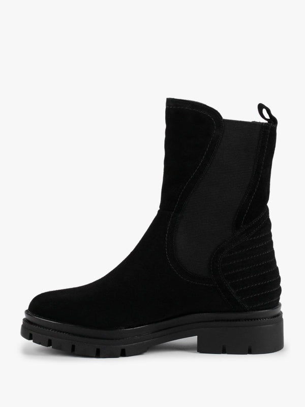 Sana Black Suede High Shaft Chelsea Boots
