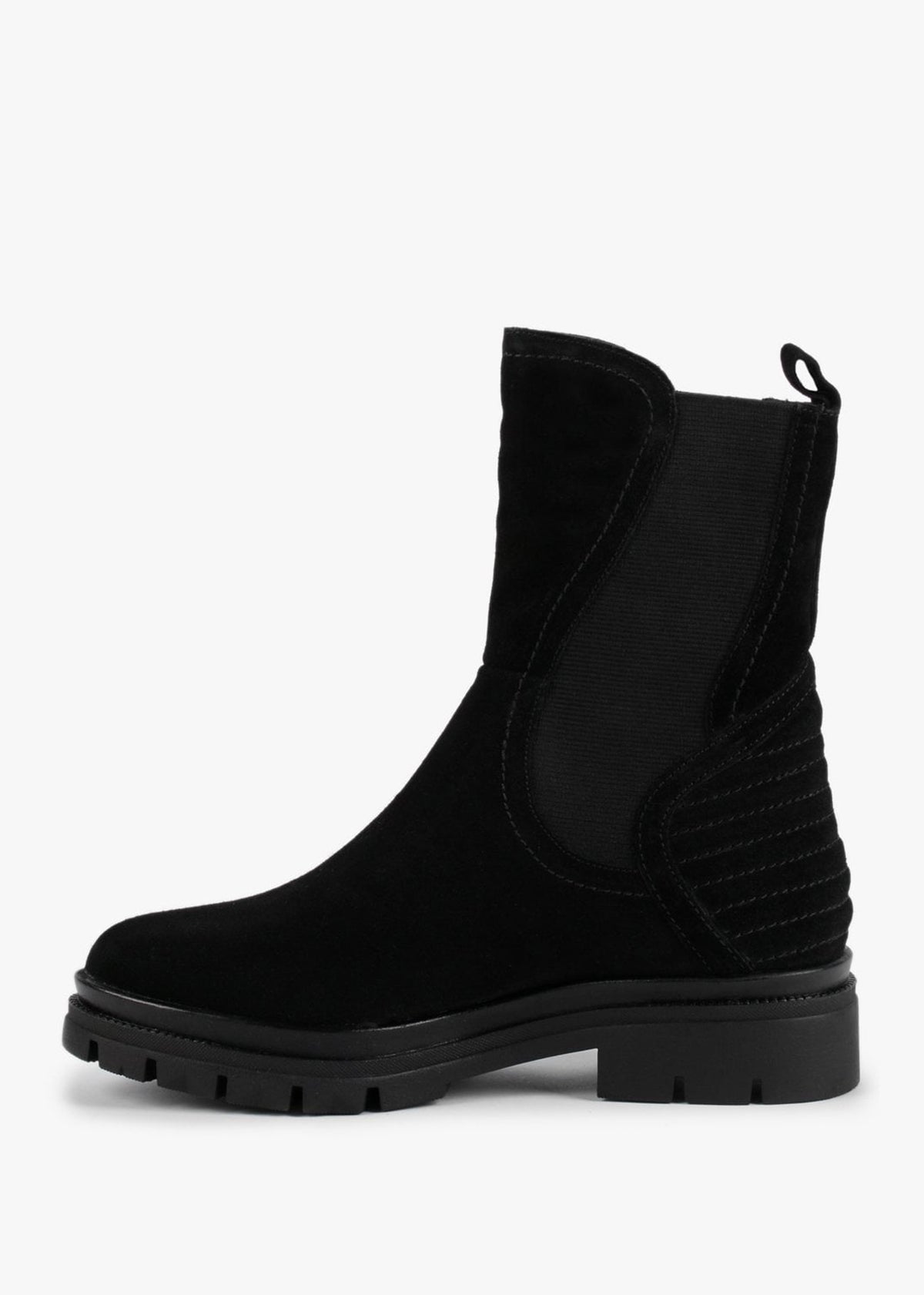 Sana Black Suede High Shaft Chelsea Boots