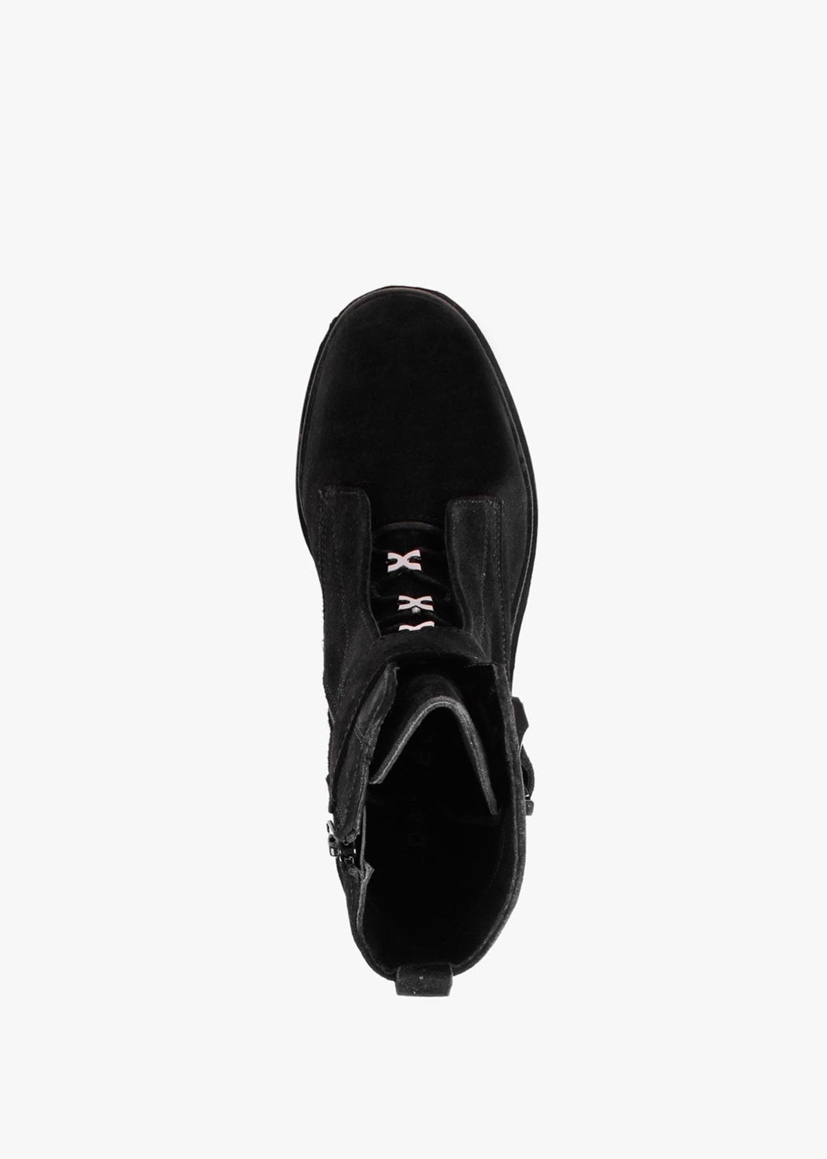 Serena Black Suede Military Ankle Boots