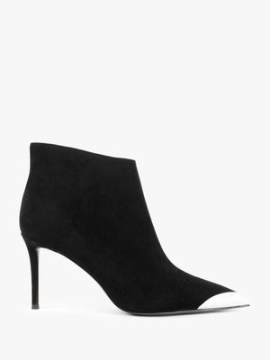 Setan Black Suede Toe Cap Heeled Ankle Boots