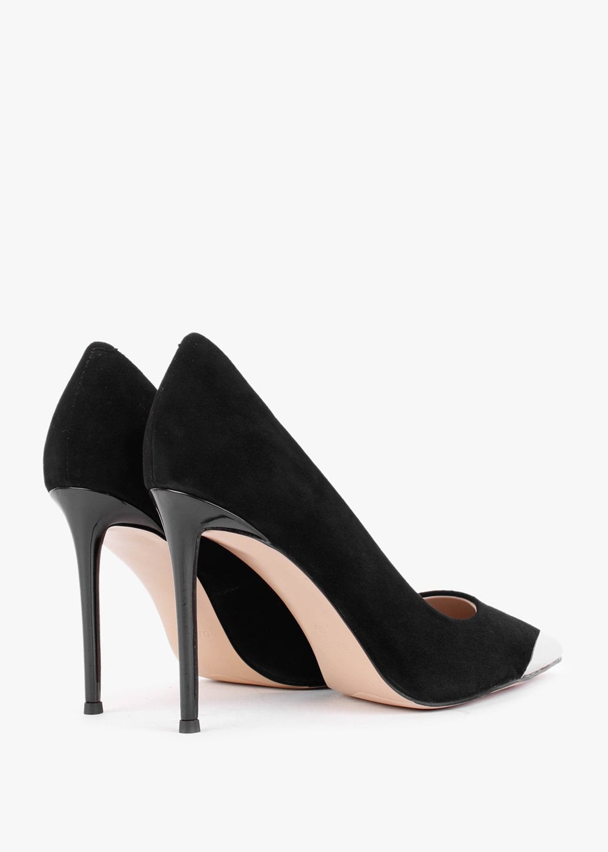 Setty Black Suede Toe Cap Court Shoes