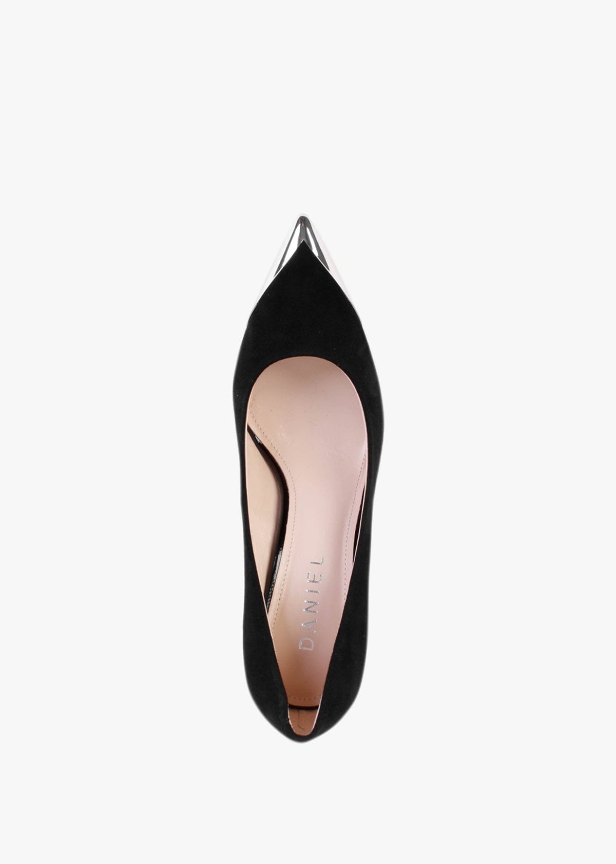 Setty Black Suede Toe Cap Court Shoes