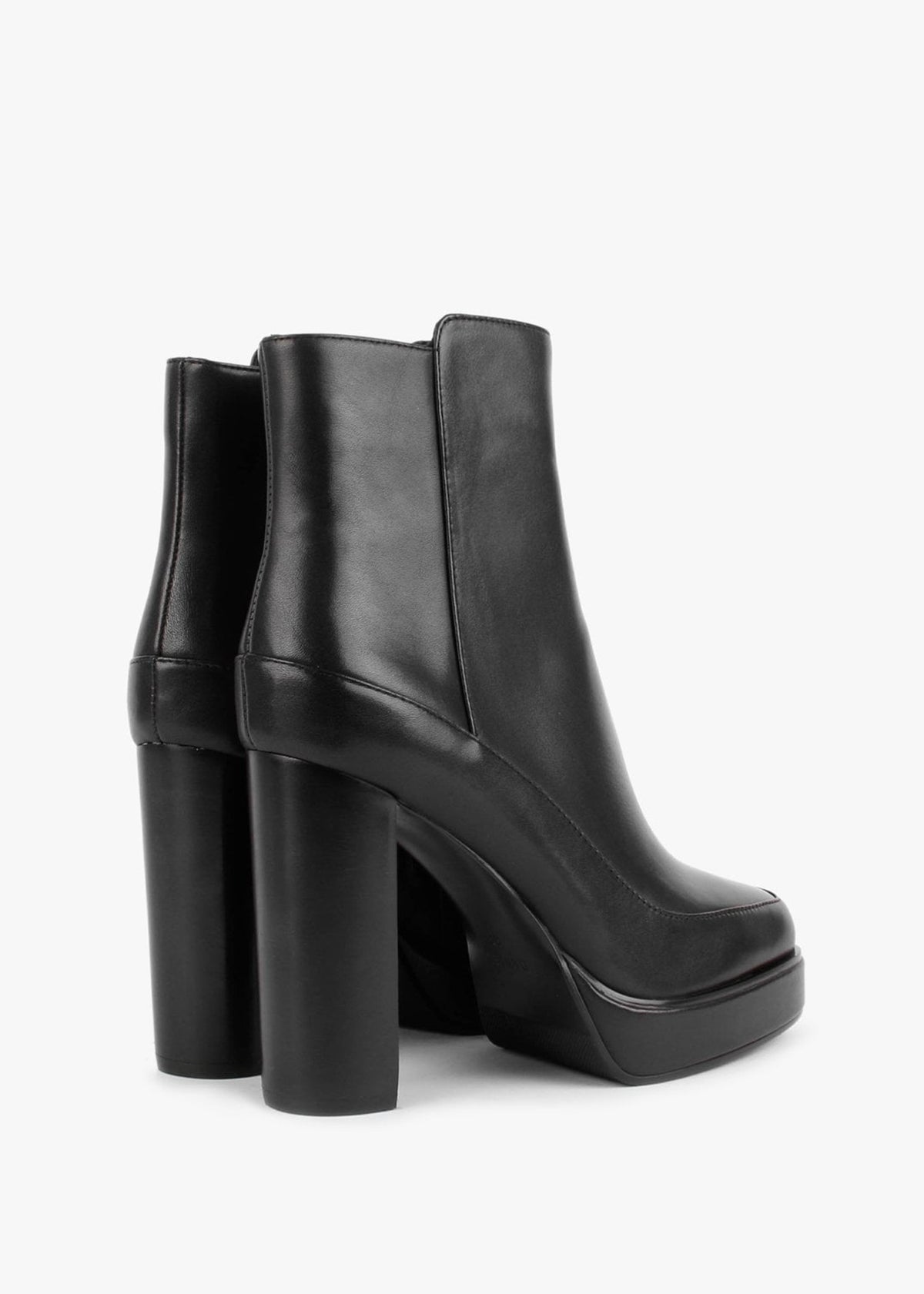 Sippy Black Leather Platform Ankle Boots