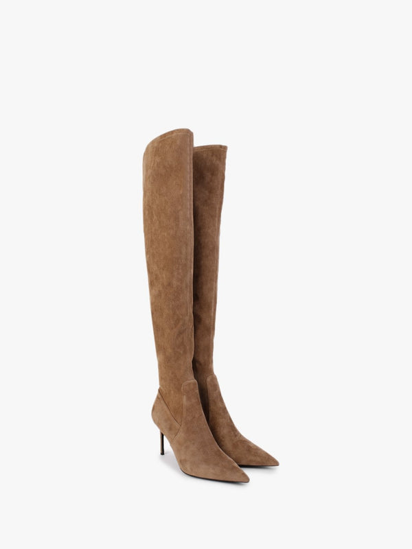 Stret Tan Over The Knee Boots