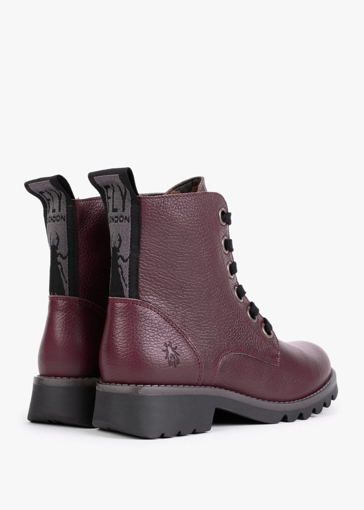 Ragi Burgundy Pebbled Leather Ankle Boots